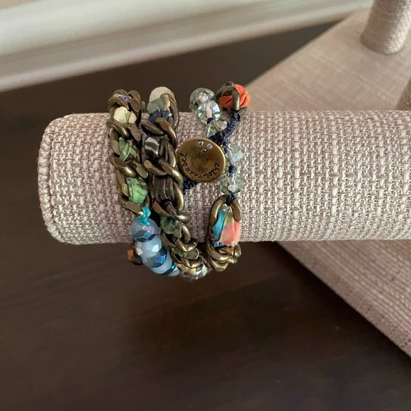 Chloe + Isabel RARE Liberty of London Rochester Fabric Multi Wrap Bracelet - Picture 2 of 4